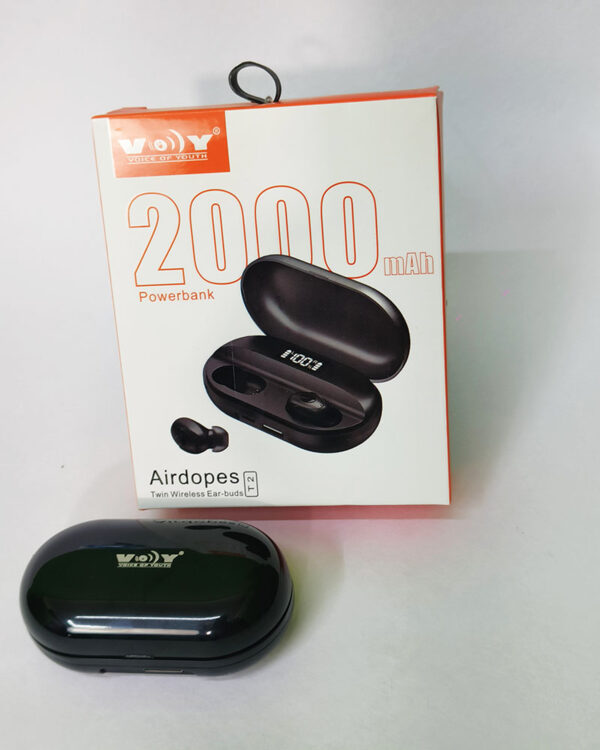 Black Heartium TWS Wireless Headset with Mobile Power